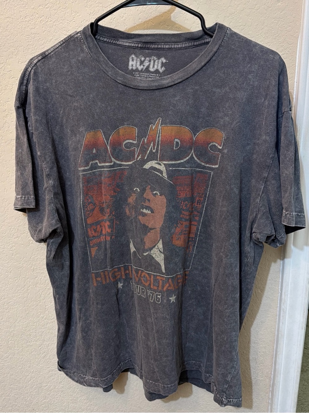 AC/DC Black Vintage High Voltage Graphic Tee